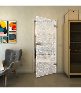 Ganzglastür - Fineprint Model 193 Weiss auf Klarglas