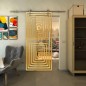 Glasschiebetür PIPE-LINE - Fineprint Modell 014 Gold auf Klarglas