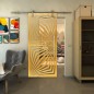 Glasschiebetür PIPE-LINE - Fineprint Modell 070 Gold auf Klarglas Glasschiebetür PIPE-LINE - Fineprint Modell 070 Gold auf Klarglas