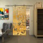 Glasschiebetür PIPE-LINE - Fineprint Modell 170 Gold auf Klarglas