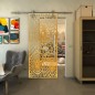 Glasschiebetür PIPE-LINE - Fineprint Modell 188 Gold auf Klarglas