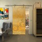 Glasschiebetür PIPE-LINE - Fineprint Modell 198 Gold auf Klarglas