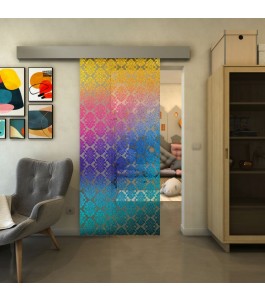 Glasschiebetür ECO-LINE - Fineprint Model 001 Verlauf auf Klarglas