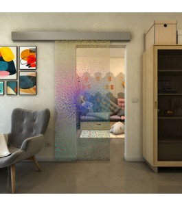 Glasschiebetür ECO-LINE - Fineprint Model 006 Verlauf auf Klarglas