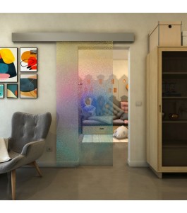 Glasschiebetür ECO-LINE - Fineprint Model 007 Verlauf auf Klarglas