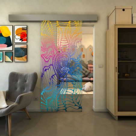 Glasschiebetür ECO-LINE - Fineprint Model 012 Verlauf auf Klarglas