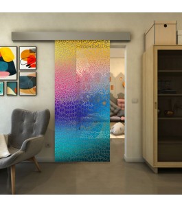 Glasschiebetür ECO-LINE - Fineprint Model 015 Verlauf auf Klarglas
