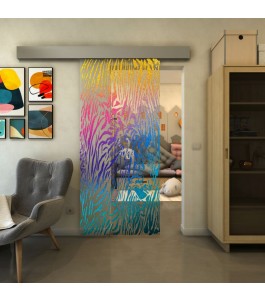 Glasschiebetür ECO-LINE - Fineprint Model 017 Verlauf auf Klarglas