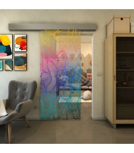 Glasschiebetür ECO-LINE - Fineprint Model 020 Verlauf auf Klarglas