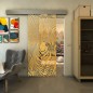 Glasschiebetür ECO-LINE - Fineprint Modell 023 Gold auf Klarglas Glasschiebetür ECO-LINE - Fineprint Modell 023 Gold auf Klarglas