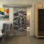 Glasschiebetür ECO-LINE - Fineprint Modell 031 Schwarz auf Klarglas