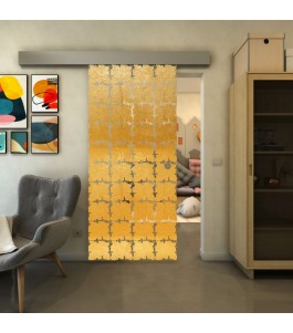 Glasschiebetür ECO-LINE - Fineprint Model 033 Gold auf Klarglas
