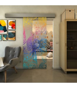 Glasschiebetür ECO-LINE - Fineprint Model 083 Verlauf auf Klarglas