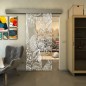 Glasschiebetür ECO-LINE - Fineprint Modell 083 Weiss auf Klarglas