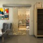 Glasschiebetür ECO-LINE - Fineprint Modell 087 Gold auf Klarglas Glasschiebetür ECO-LINE - Fineprint Modell 087 Gold auf Klarglas