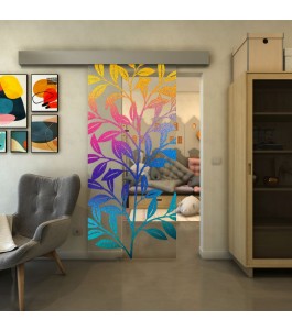 Glasschiebetür ECO-LINE - Fineprint Model 099 Verlauf auf Klarglas