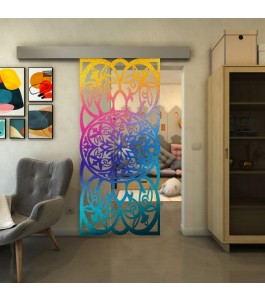 Glasschiebetür ECO-LINE - Fineprint Model 100 Verlauf auf Klarglas