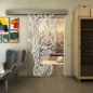 Glasschiebetür ECO-LINE - Fineprint Modell 105 Weiss auf Klarglas