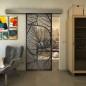 Glasschiebetür ECO-LINE - Fineprint Modell 107 Schwarz auf Klarglas