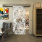 Glasschiebetür ECO-LINE - Fineprint Modell 108 Weiss auf Klarglas Glasschiebetür ECO-LINE - Fineprint Modell 108 Weiss auf Klarglas