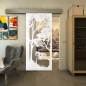 Glasschiebetür ECO-LINE - Fineprint Modell 110 Weiss auf Klarglas Glasschiebetür ECO-LINE - Fineprint Modell 110 Weiss auf Klarglas