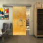 Glasschiebetür ECO-LINE - Fineprint Modell 120 Gold auf Klarglas Glasschiebetür ECO-LINE - Fineprint Modell 120 Gold auf Klarglas