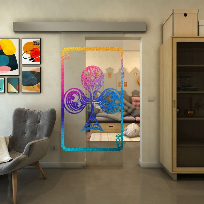 Glasschiebetür ECO-LINE - Fineprint Modell 135 Verlauf auf Klarglas Glasschiebetür ECO-LINE - Fineprint Modell 135 Verlauf auf Klarglas