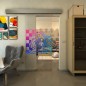 Glasschiebetür ECO-LINE - Fineprint Modell 137 Verlauf auf Klarglas Glasschiebetür ECO-LINE - Fineprint Modell 137 Verlauf auf Klarglas
