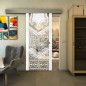 Glasschiebetür ECO-LINE - Fineprint Modell 156 Weiss auf Klarglas