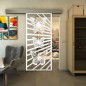 Glasschiebetür ECO-LINE - Fineprint Modell 176 Weiss auf Klarglas Glasschiebetür ECO-LINE - Fineprint Modell 176 Weiss auf Klarglas