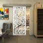 Glasschiebetür ECO-LINE - Fineprint Modell 177 Weiss auf Klarglas Glasschiebetür ECO-LINE - Fineprint Modell 177 Weiss auf Klarglas