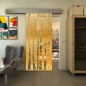 Glasschiebetür ECO-LINE - Fineprint Modell 182 Gold auf Klarglas Glasschiebetür ECO-LINE - Fineprint Modell 182 Gold auf Klarglas