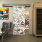 Glasschiebetür ECO-LINE - Fineprint Modell 184 Weiss auf Klarglas Glasschiebetür ECO-LINE - Fineprint Modell 184 Weiss auf Klarglas
