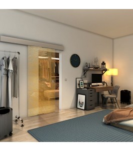 Glasschiebetür ECO-LINE - Fineprint Model 022 Gold auf Klarglas