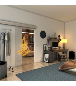 Glasschiebetür ECO-LINE - Fineprint Model 136 Gold auf Klarglas