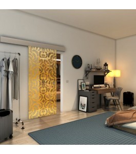 Glasschiebetür ECO-LINE - Fineprint Model 164 Gold auf Klarglas