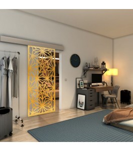 Glasschiebetür ECO-LINE - Fineprint Model 178 Gold auf Klarglas
