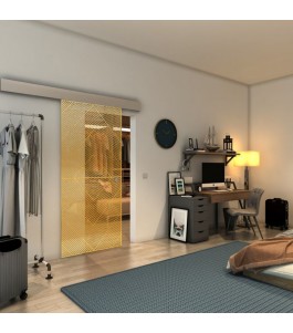Glasschiebetür ECO-LINE - Fineprint Model 194 Gold auf Klarglas