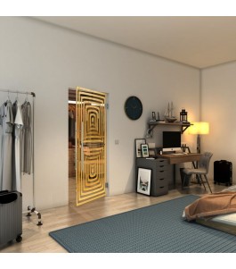 Pendeltür - Fineprint Model 014 Gold auf Klarglas