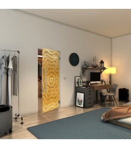 Pendeltür - Fineprint Model 064 Gold auf Klarglas