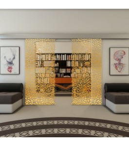 Glasschiebetür ECO-LINE - Fineprint Model 016 Gold auf Klarglas