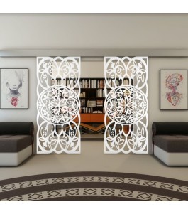 Glasschiebetür ECO-LINE - Fineprint Model 100 Weiss auf Klarglas