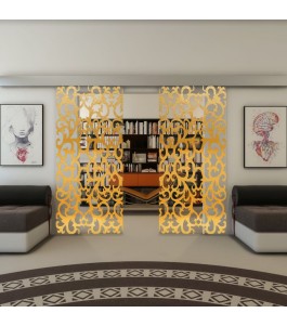 Glasschiebetür ECO-LINE - Fineprint Model 139 Gold auf Klarglas