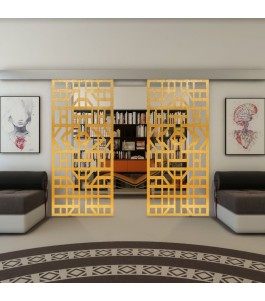 Glasschiebetür ECO-LINE - Fineprint Model 152 Gold auf Klarglas