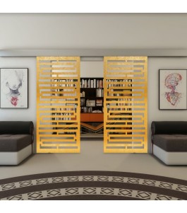 Glasschiebetür ECO-LINE - Fineprint Model 153 Gold auf Klarglas