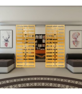 Glasschiebetür ECO-LINE - Fineprint Model 174 Gold auf Klarglas