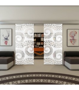 Glasschiebetür ECO-LINE - Fineprint Model 198 Weiss auf Klarglas