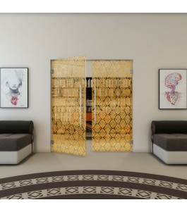 Pendeltür - Fineprint Model 001 Gold auf Klarglas