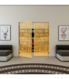 Pendeltür - Fineprint Model 032 Gold auf Klarglas