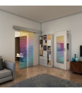 Glasschiebetür ECO-LINE - Fineprint Model 003 Verlauf auf Klarglas